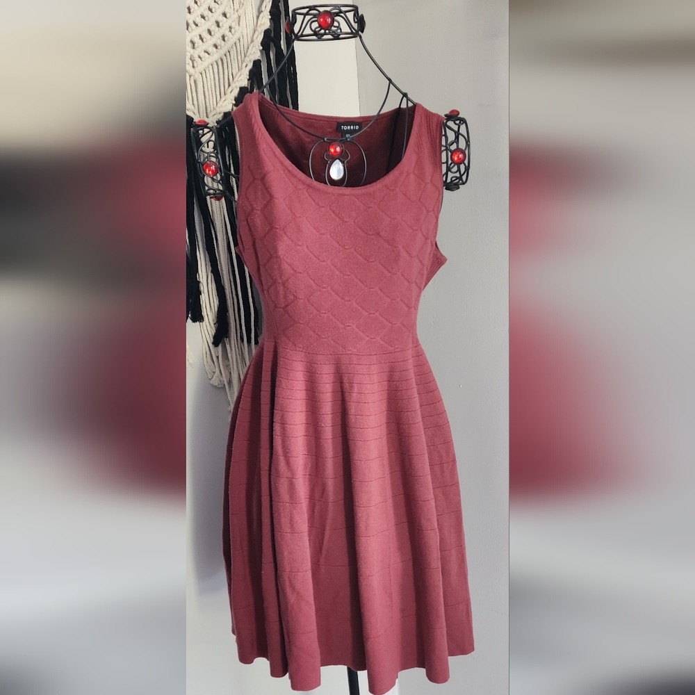 Torrid dusty rose skater dress